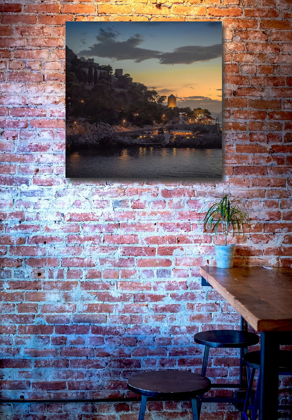 Thumbnail: Waxing Crescent Moon wall art print | Ydra Island Greece picture
