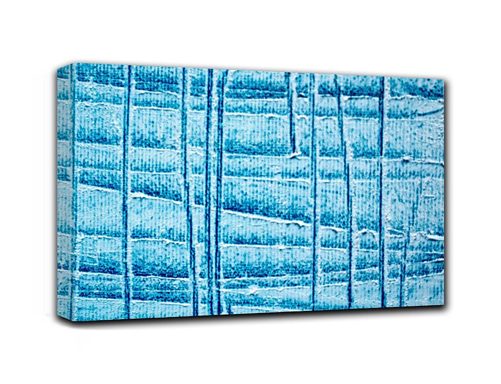 Thumbnail: Blue abstraction wall art print | Fragments of blue canvas picture