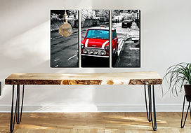 Red Mini Cooper wall art print | Austin Mini picture