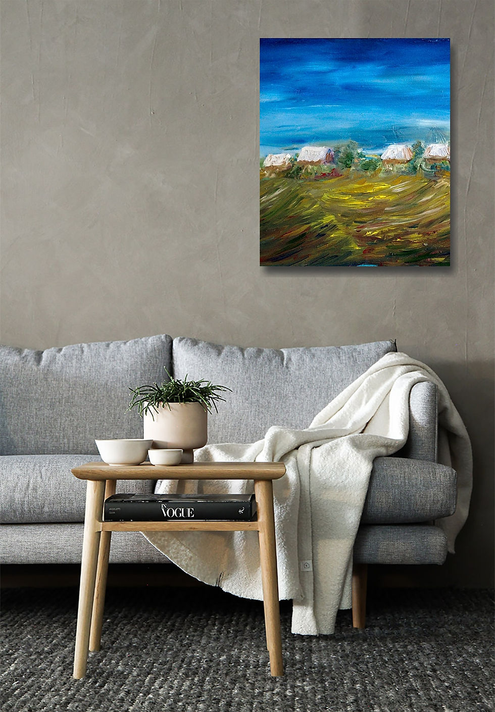 Thumbnail: Night game wall art print | In the field canvas picture