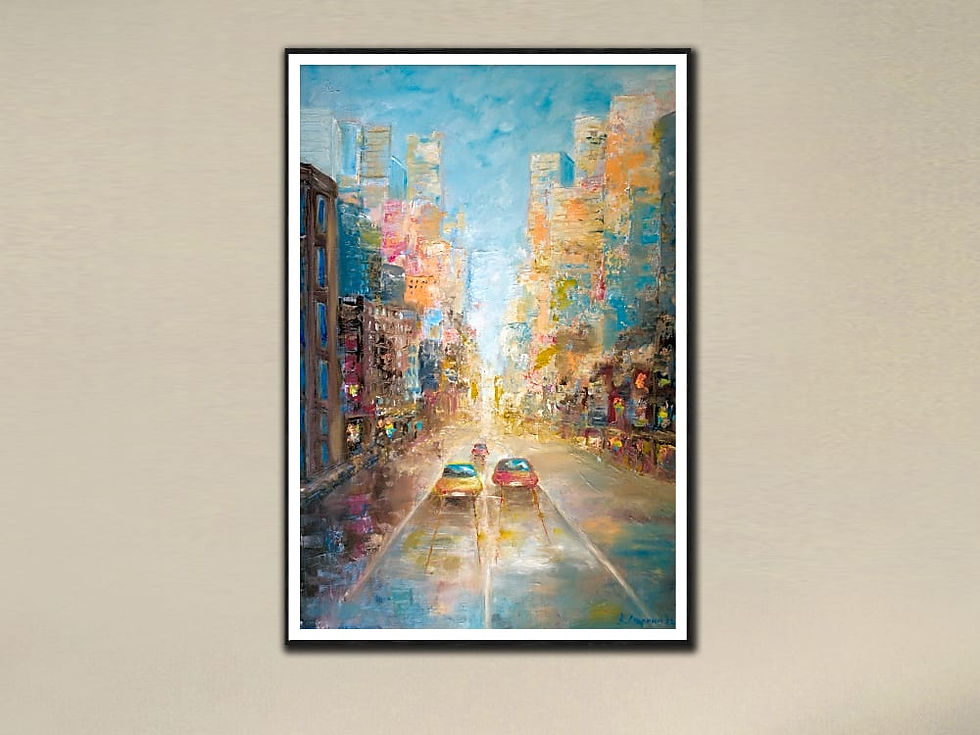 Thumbnail: Lights wall art print | City crowd canvas picture