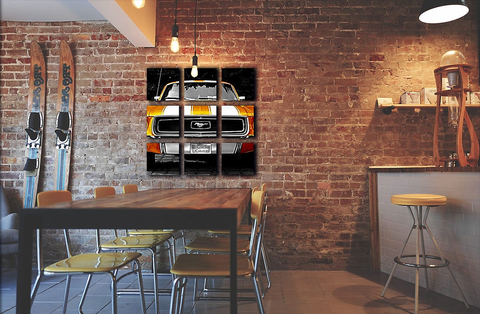 Thumbnail: Classic Mustang Fastback 1965 wall art print | Pony Muscle Car canvas picture