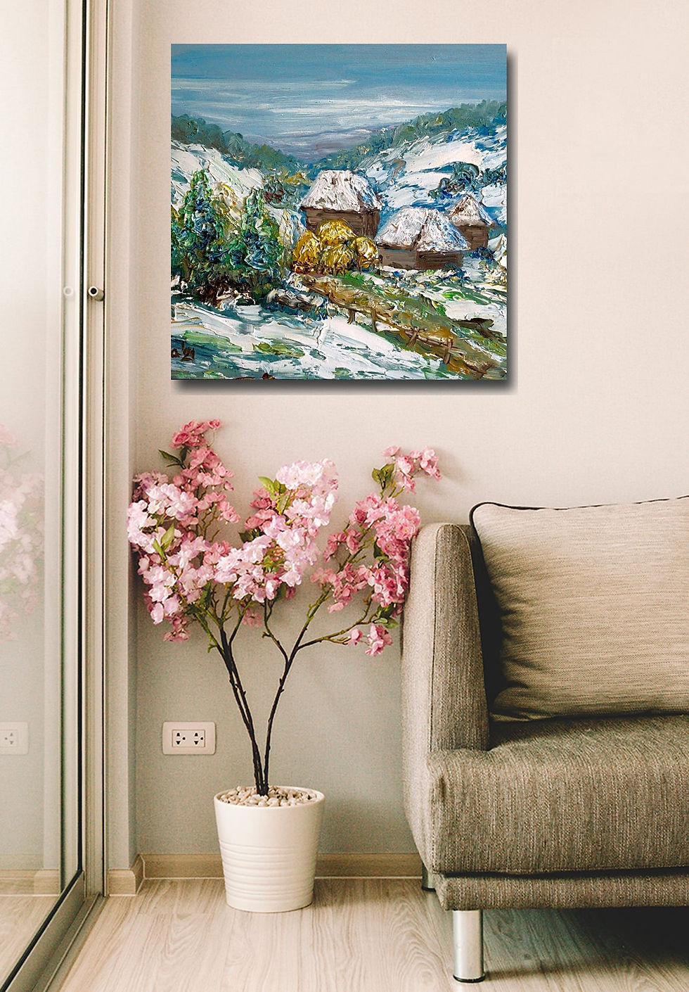 Thumbnail: Winter idyll wall art print | Shriveled beauty canvas picture
