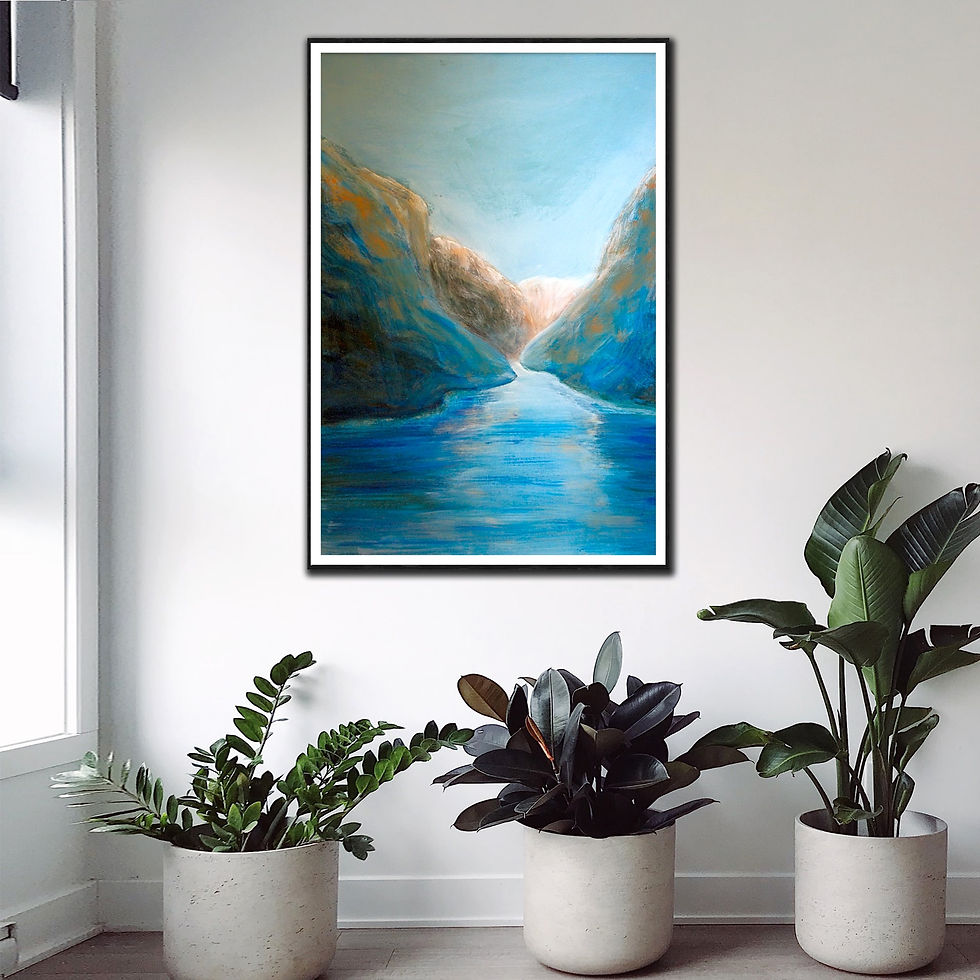 Thumbnail: Blue Rapsody wall art print | Perucac Canyon canvas picture