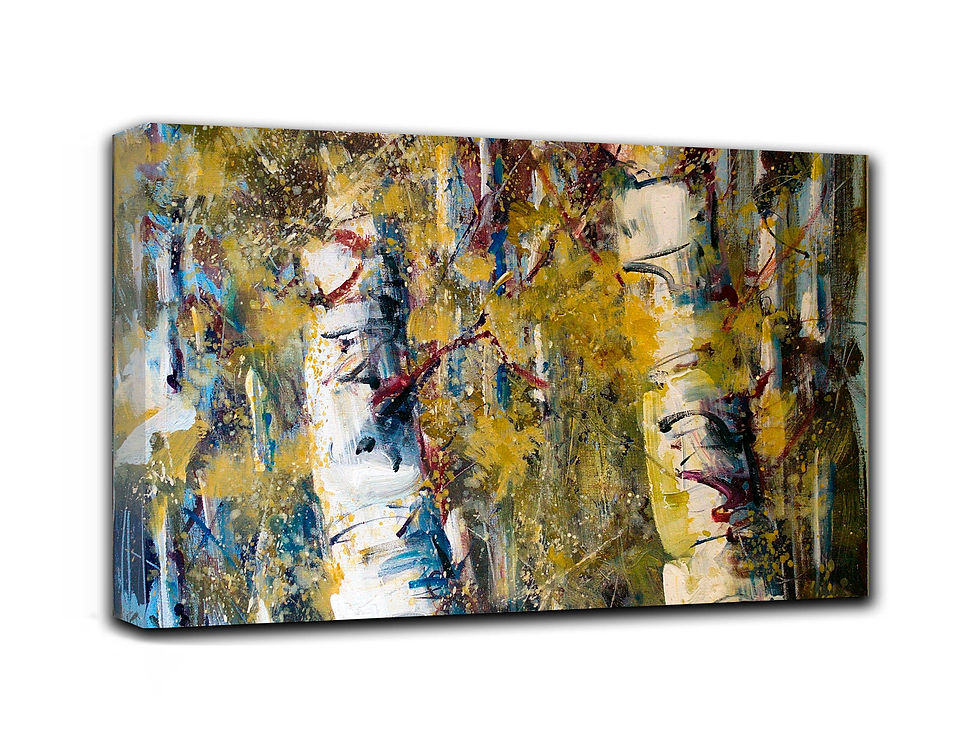 Thumbnail: Birchtree wall art print | Alone in their sleep canvas picture