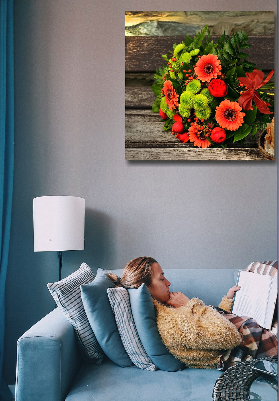 Thumbnail: Autumn Flowers wall art print | Flowers Bouquet canvas picture