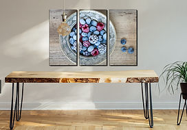 frozen wild berries wall art print | blueberries canvas picture