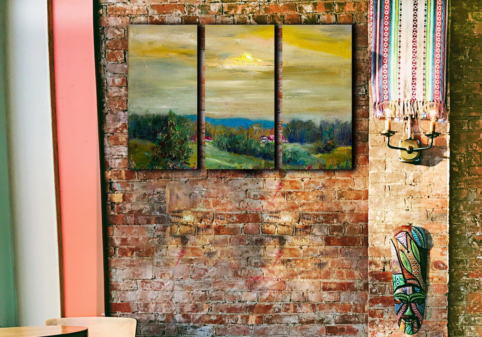 Yellow beauty wall art print | Through the hills canvas picture