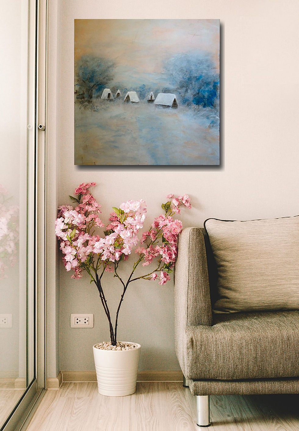 Thumbnail: Dreaming wall art print | in the snow canvas picture