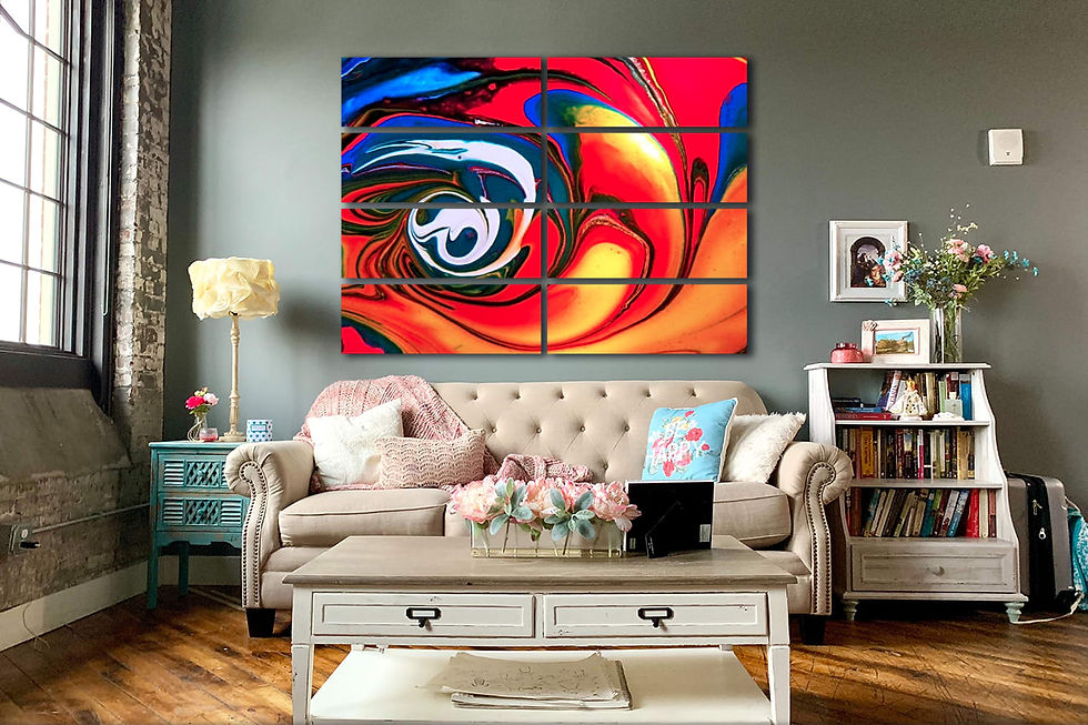 Thumbnail: Mixed color photo wall art print | Color abstraction canvas picture