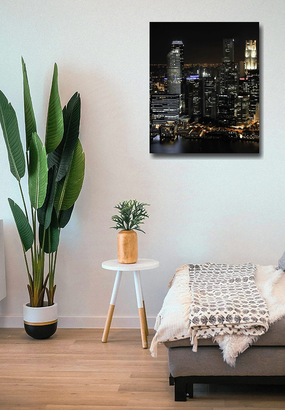 Thumbnail: Night City wall art print | Midnight canvas picture