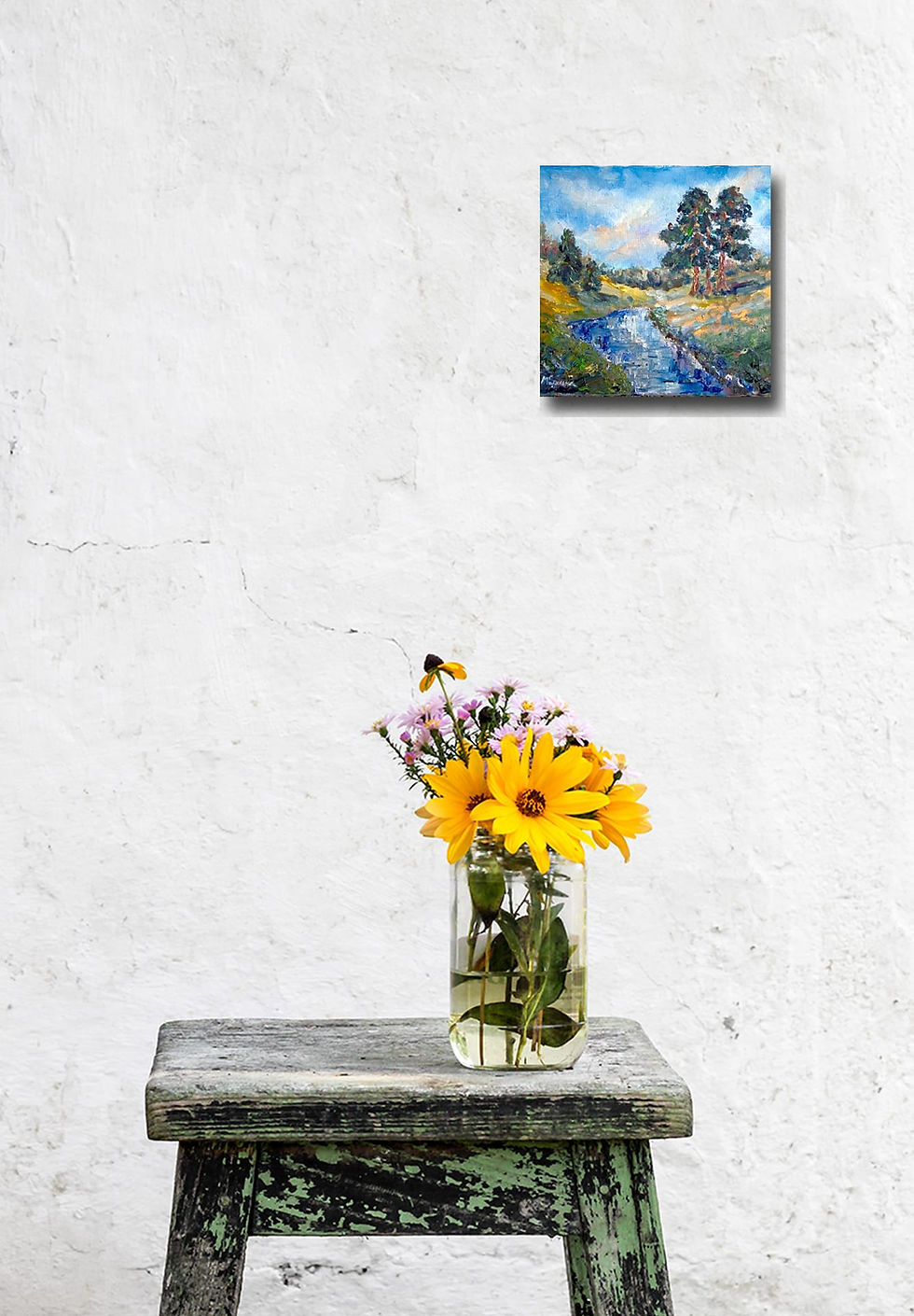 Thumbnail: The play of sunshine wall art print | Trough the hills canvas picture