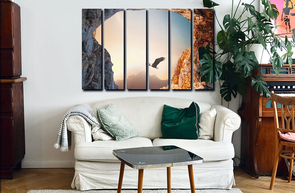 Thumbnail: Free eagle wall art print | sunset eagle canvas picture