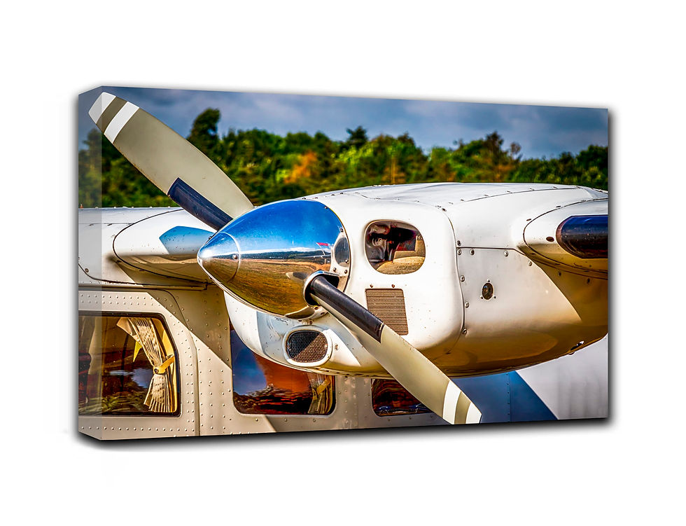 Thumbnail: Shiny propeller wall art print | Metal gloss aircraft canvas picture