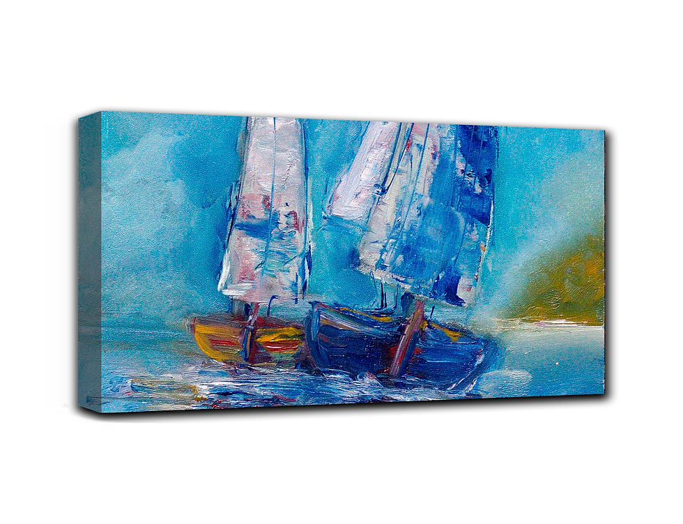 Thumbnail: Boats wall art print | on the storm canvas picture