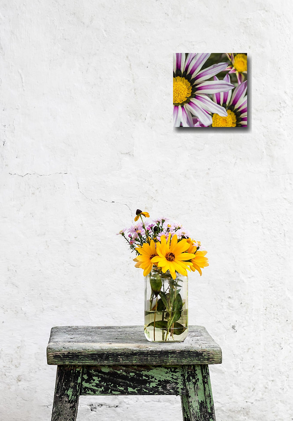 Thumbnail: Colorful Petals wall art print | Beaytiful Flowers canvas picture