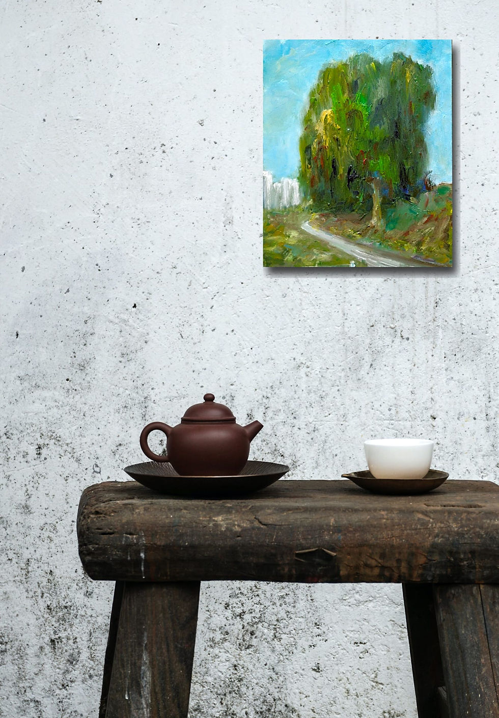 Thumbnail: Willow tree wall art print | By the road canvas picture