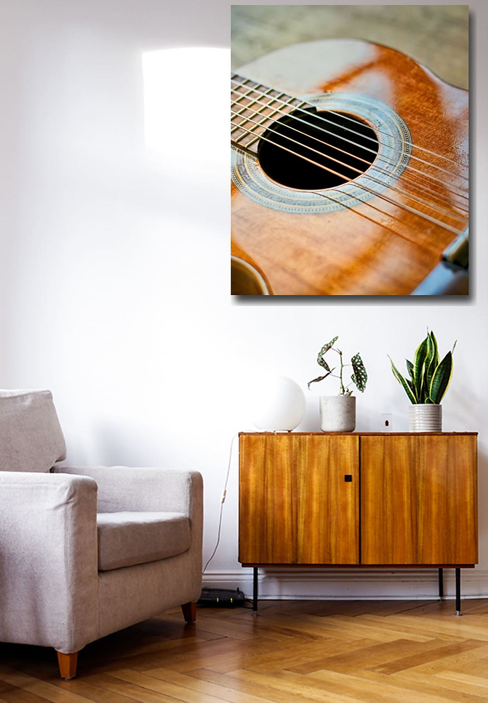 Thumbnail: Play my guitar wall art print | Romantic music canvas picture