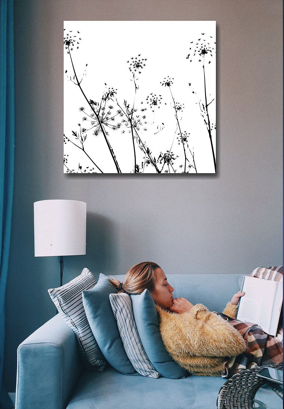 Thumbnail: Parsley abstraction wall art print | Vegetable plant canvas picture
