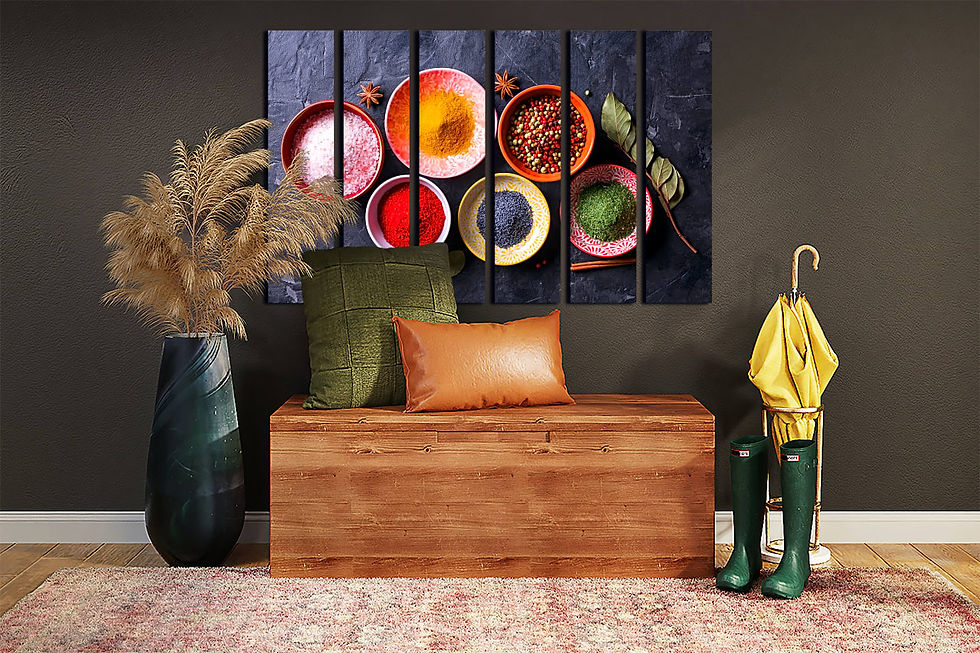 Thumbnail: Various spices wall art print | Herbs Peppers canvas picture