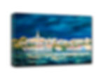 Thumbnail: Stormy night in Belgrade wall art print | Beautiful old city canvas picture