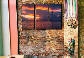 Fire Sunset at Cozumel Island wall art print | Fire Purple Sunset picture