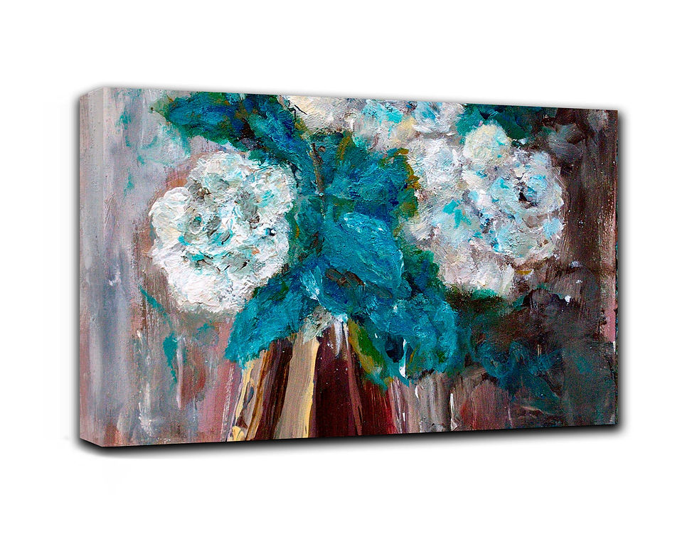 Thumbnail: White roses wall art print | Encountering beauty canvas picture