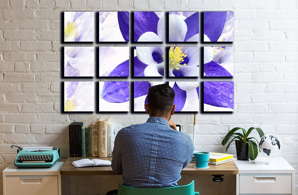 Thumbnail: The charm wall art print | mountain flowers canvas picture