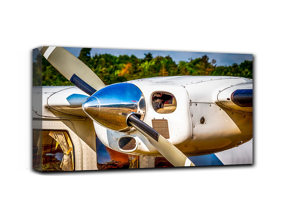 Thumbnail: Shiny propeller wall art print | Metal gloss aircraft canvas picture