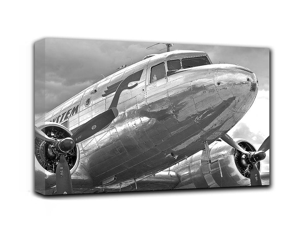 Thumbnail: DC-3 Airplane Aircraft wall art print | Vintage Plane canvas picture