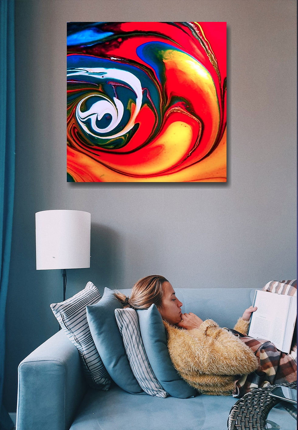 Thumbnail: Mixed color photo wall art print | Color abstraction canvas picture