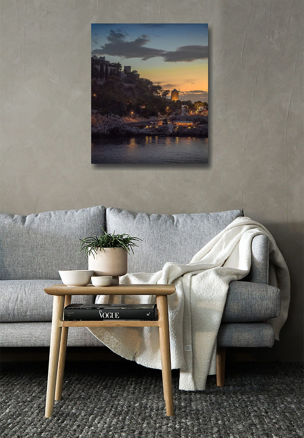 Thumbnail: Waxing Crescent Moon wall art print | Ydra Island Greece picture