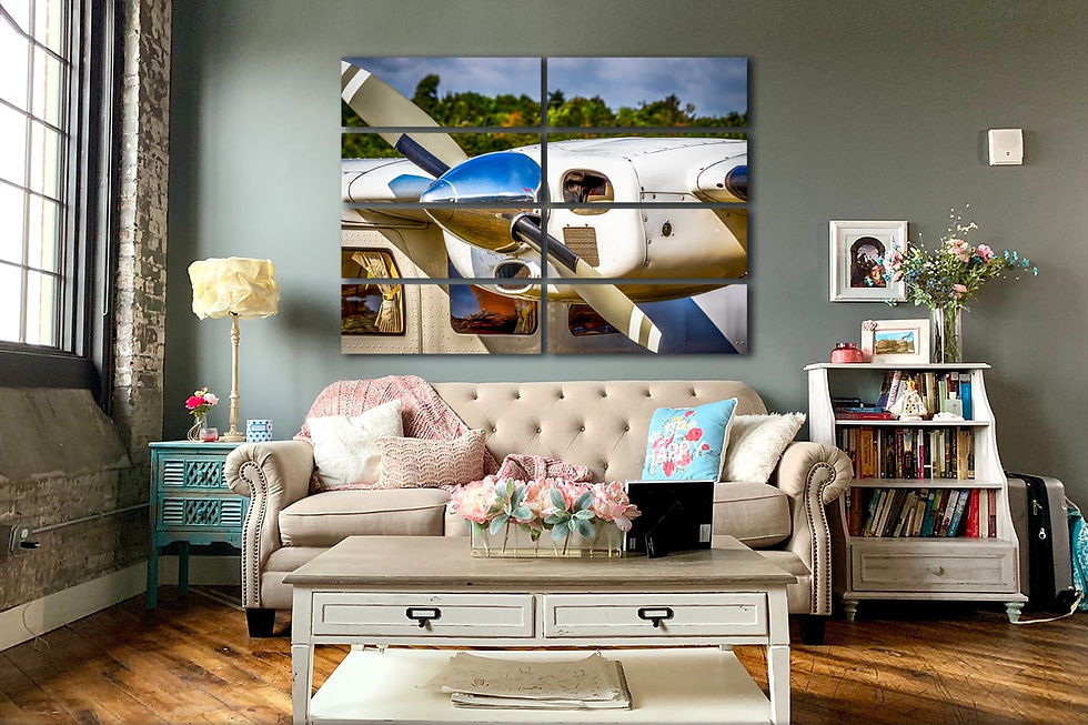 Thumbnail: Shiny propeller wall art print | Metal gloss aircraft canvas picture