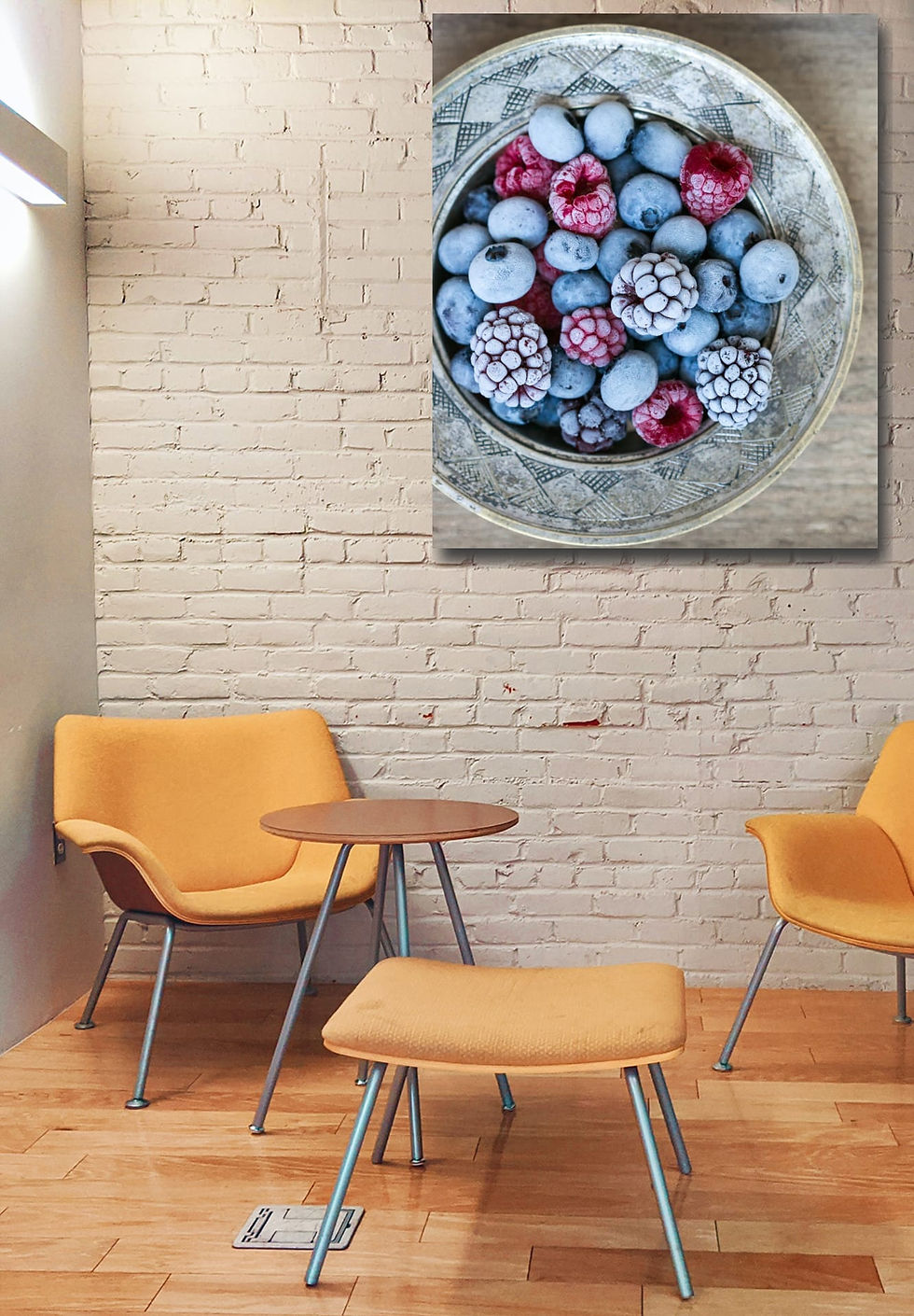 Thumbnail: frozen wild berries wall art print | blueberries  canvas picture