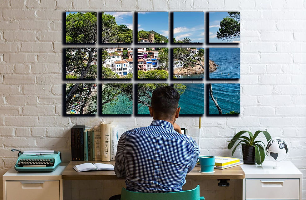 Thumbnail: Costa Brava Vacations wall art print | Ocean Rocks canvas picture