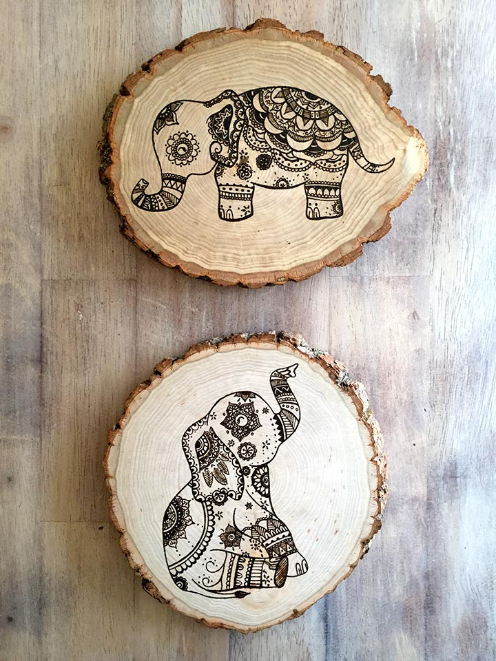 Thumbnail: Wood Burned Baby Elephant