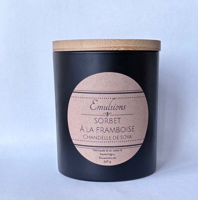Bougie parfumée Sorbet à la framboise – Émulsions