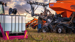 Hydraulic pressure wash system in action supplied by Suttons Ross in Ross-on-Wye