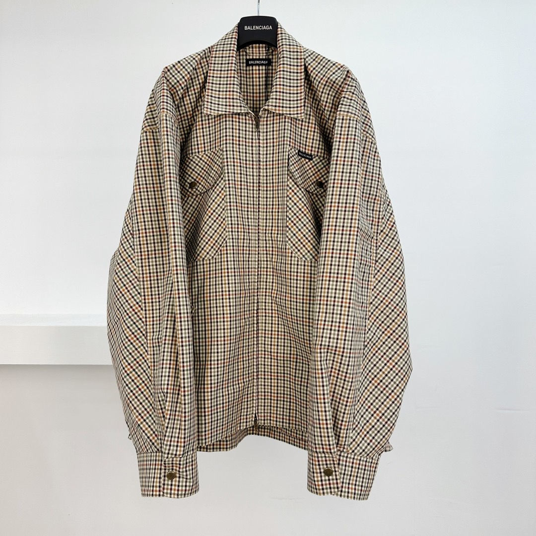 FW25 Check Zip Up Shirt Jacket