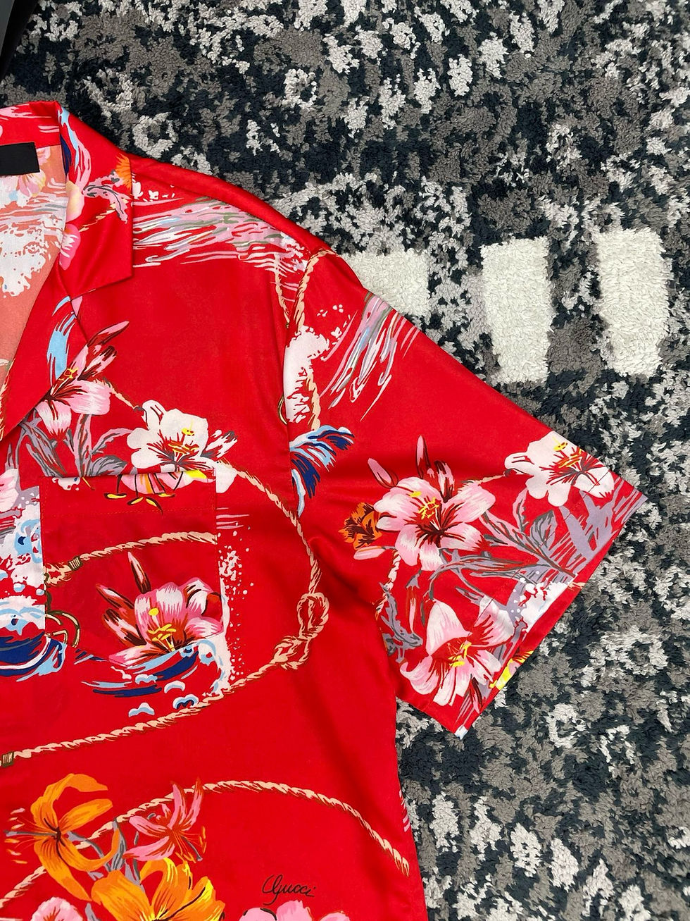 Thumbnail: SS26 Printed Fluid Fabric Shirt in Red