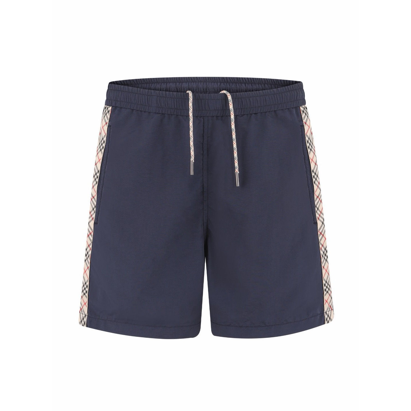 SS26 Check Trim Shorts in Navy