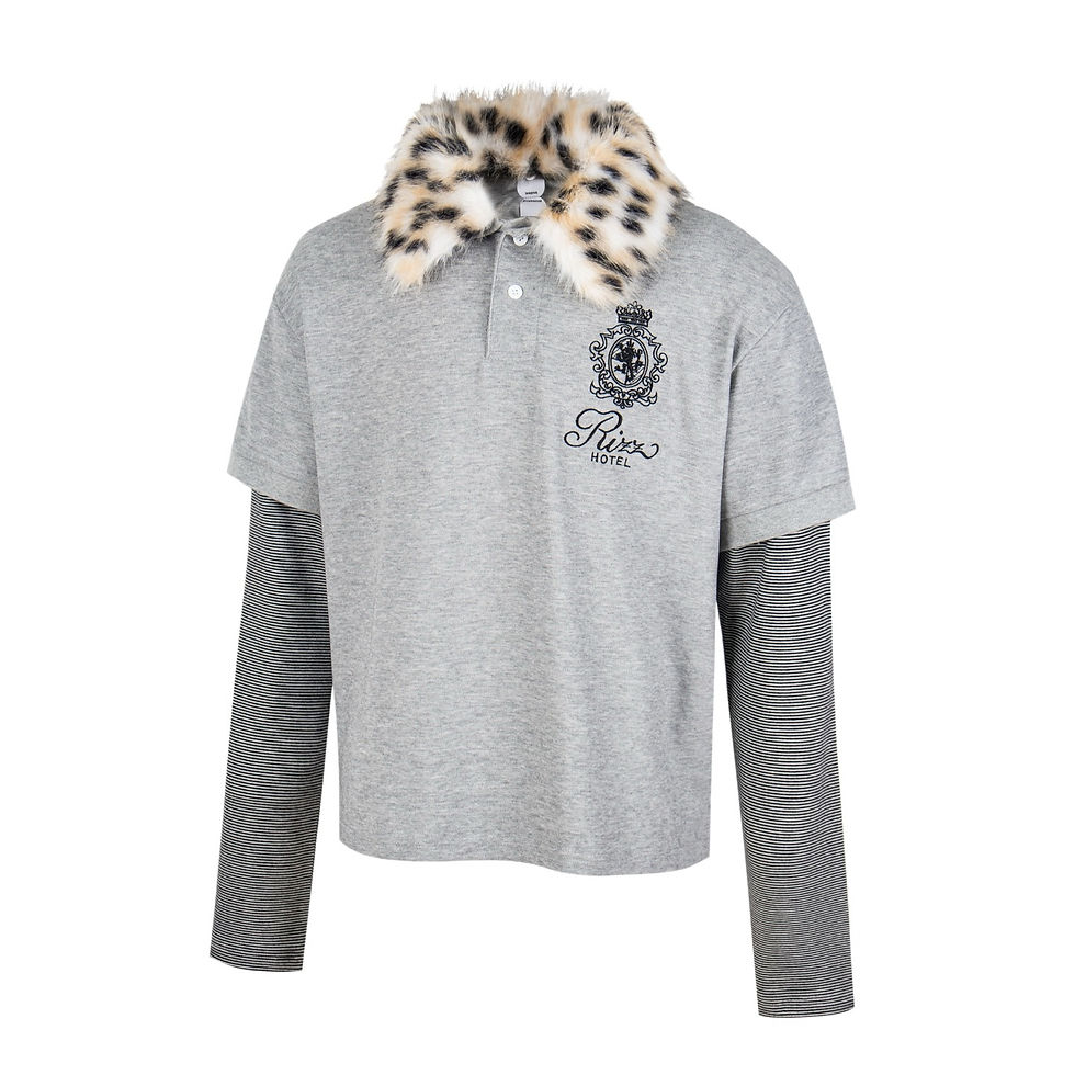 Thumbnail: Protocol Index SS26 Fur Collar Layered Polo Tee in 2 colors