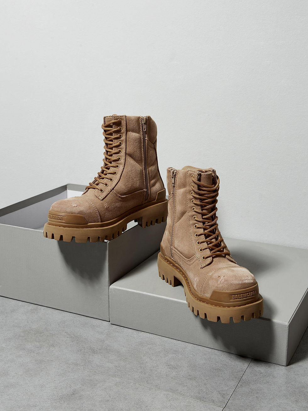 Thumbnail: Canvas Combat Boots in Brown