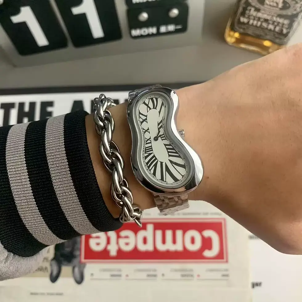 Thumbnail: Melting Oval Watch Metal Band In 2 Colors