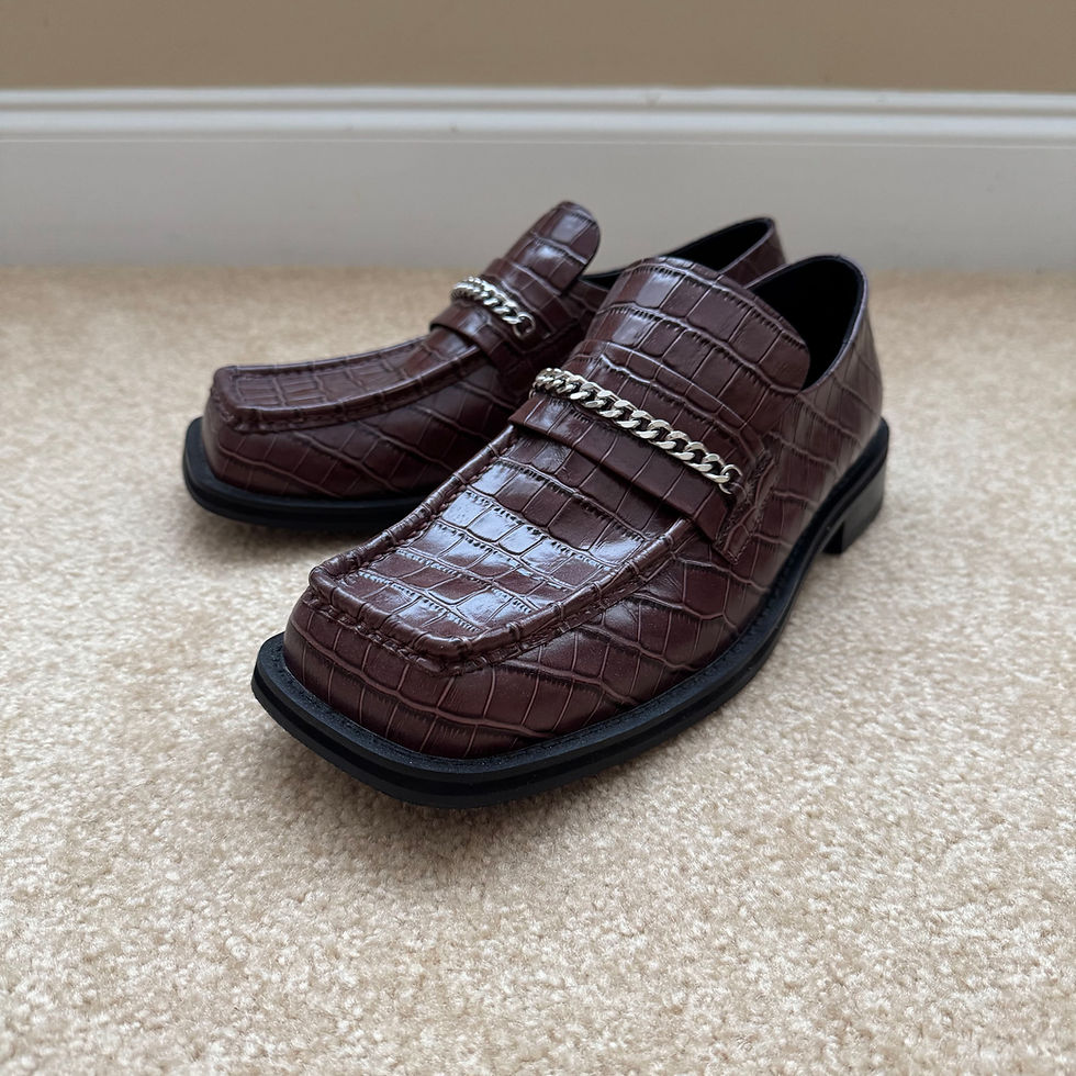 Thumbnail: [US ONLY] Size 43 Martine Rose Crocodile Effect Square Toe Loafers