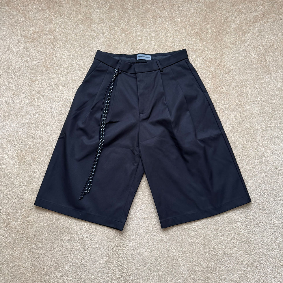 Thumbnail: Deconstructed Capri Shorts in Black