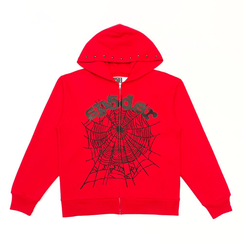 Sp5der FW25 OG Web Studded Zip Hoodie | highstreetporter