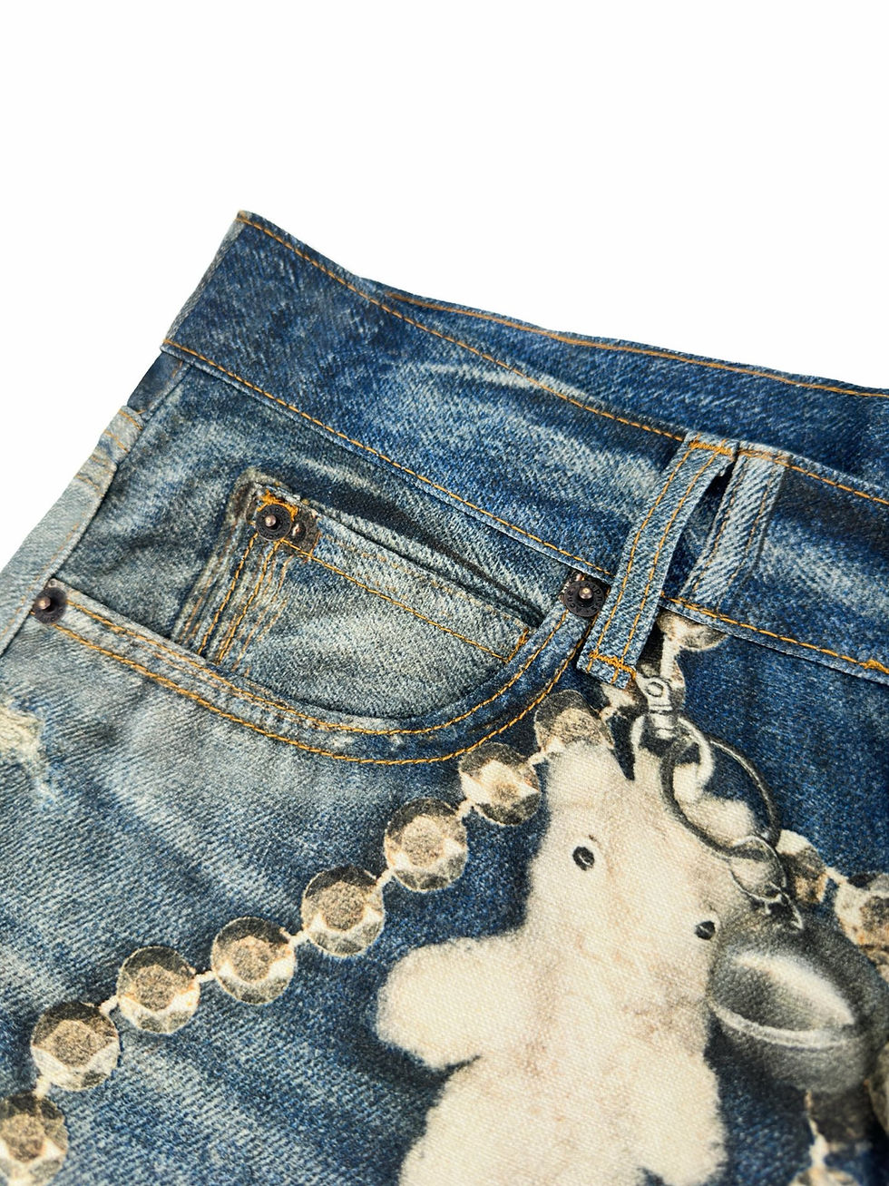 Thumbnail: ACNE SS26 1981 Wide Leg Trompe L'oeil Jeans