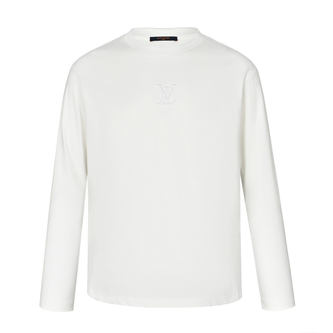 FW25 Initial Embossed Longsleeve Tee in White