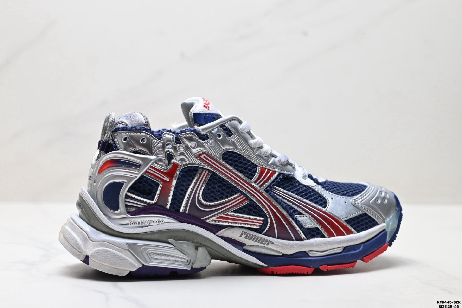 FW25 Runner Gradient Sneaker in Navy/Red/Grey